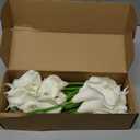 30Pack Real Touch PU Latex Artificial Calla Lily Flowers for Wedding Party and Home Decor-White