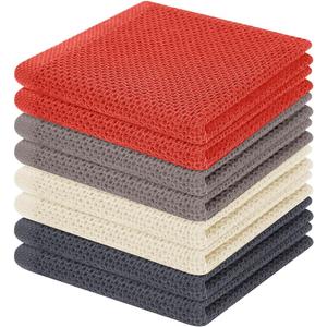 Homaxy 100% Cotton Waffle Weave Kitchen Dish Cloths, Ultra Soft Absorbent Quick Drying Dish Towels, 12 x 12 Inches, 8-Pack, Multicolor