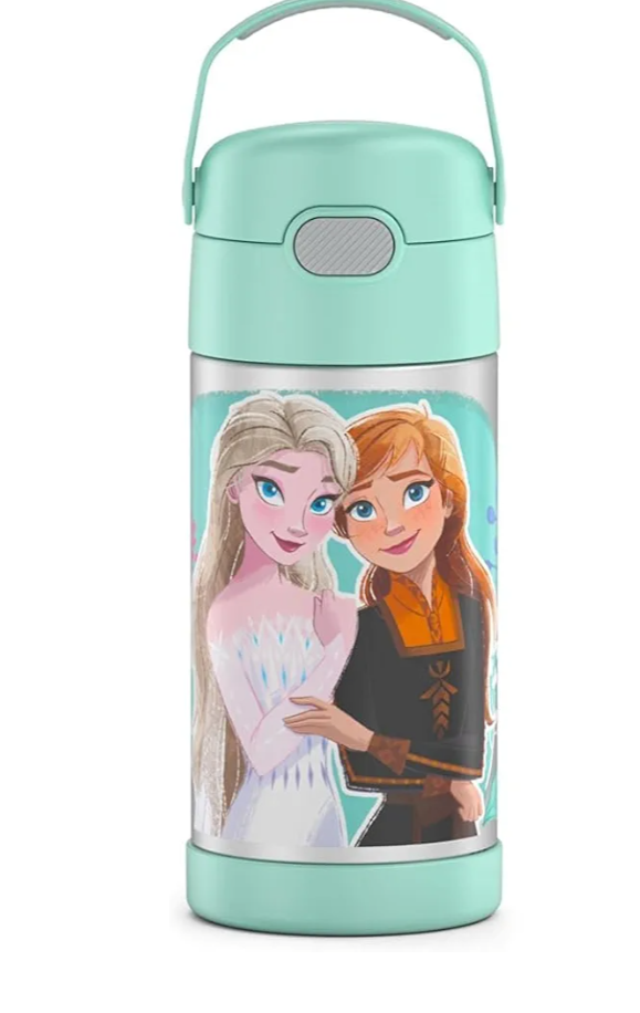 THERMOS FUNTAINER 12 Ounce Stainless Steel Vacuum Insulated Kids Straw Bottle, Frozen