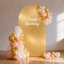 Gold Shimmer Arch Backdrop Cover 7.2FT,Glitter Spandex Fitted Chiara Cover with Zipper,Thick Soft Stretchy Sequin for Wedding Birthday Party Baby Shower Photo Backdrop Decoration