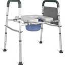 3-in-1 Bedside Commode, Porta Potty Chair for Adults with Sturdy Dual-Crossbar Support Construction, Stable Raised Toilet Seat 400 Lbs Bedside Commodes for Seniors