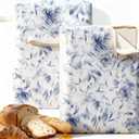 Wide Zipper Access Cotton &Beeswax Bags for Homemade Bread 2 Pack XL Reusable Beeswax Bread Bags for Homemade Bread Freezer Organic Cotton Food Storage Bags to Keep Fresh