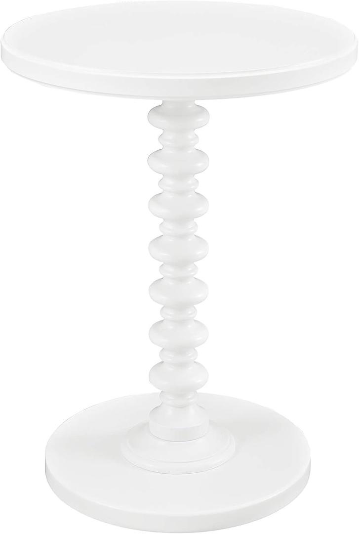 Powell Furniture Powell Round Spindle, White Table 17 x 22.25 x 17