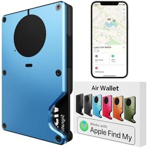 Air Wallet for Men with Built-in AirTag Chip, Works with Apple Find My (iOS Only), Track Your Wallets, Slim Minimalist Wallet for Men, RFID Mens wallet, Credit Card Holder (Sky Blue)