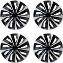 Hubcap Wheel Covers Replacement Size R15 Hub Caps Universal-Fit Steel Wheel Rims Cover ABS Tire Cap for Most Cars Trucks Sedans SUV -Set of 4, 15-inch, Silver-Black