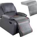 HOMBYS Foam Recliner Cushion with Leg Pillow for Elderly Large Square Seat Cushion Wave Shape Footrest for Armchairs Couch, Medium Thick & Supportive, Non-Slip Design, Light Grey