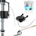 Saillong Universal Toilet Flusher Replacement Kit, Fill Valve, 2-Inch Flapper, Front Mount Handle Lever, Water-Saving, Adjustable Toilet Repair Kit Inside Tank, Easy to Install(Black)