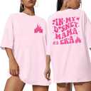 UNIQUEONE Mama Shirts for Women Mommy Tshirt: in My Mama Era Shirt Funny Mom Graphic Tees Oversized Tops Size L