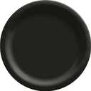 Amscan et Black Round Paper Plates - 8.5" (50 Pc) - Sturdy & Eco-Friendly Party Essentials - Perfect for Celebrations & Events
