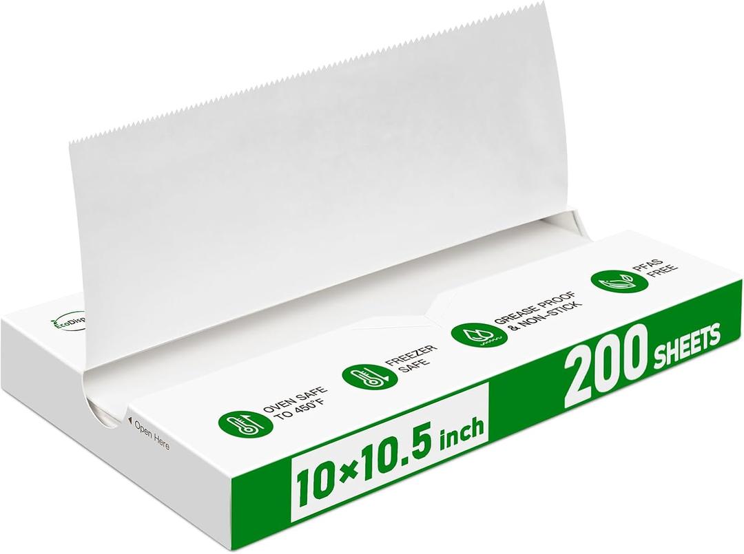 EcoDispose Precut POP UP Deli Paper Sheet Pack of 200, Interfolded Heavy Paper for Food Wrap and Serving (10" x 10-1/2", White