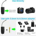 Wireless Microphone System for 2 People,160ft Range, 2.4G Dual Wireless Headset Mics for Karaoke Speaker, Amplifier, Mic Speakers, PA System, Yoga,Teaching, Fitness