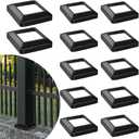 Tandefio 12 Pcs 4 x 4" Post Skirt, One-Piece Metal Post Base Cover Internal Size 3. 5 x 3. 5" Base Cover, Porch Columns Wraps for Fence Stair Wood Vinyl (Glossy Black)