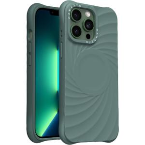 ORNARTO Vortuxe for iPhone 13 Pro Max Case 6.7" | 2X MIL-STD Drop Protection | Compatible with MagSafe | Sleek Aesthetic Liquid Silicone Phone Cover - Pine Green