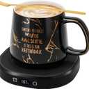 Coffee Mug Warmer, You are Awesome Mug with Coffee Warmer Set, Electric Coffee Cup Warmer for Desk 8 Hours Auto Shut Off, Tea Beverage Warmer with 4 Temperature Setting, Birthday Gifts for Women Man