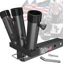 Tanfix Foldable Triple Hitch Mount Flagpole Holder | All Metal Heavy- Duty, Fits Standard 2" Trailer Hitch, Compatible with Jeep, Truck, SUV, RV, Pickup, Camper Trailer (Triple Flagpoles)