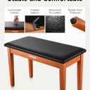 Donner Duet Piano Bench with Storage, Solid Wooden Keyboard Bench Piano Bookcase Stool Chair Seat with High-Density Sponges Padded Cushion, Wood Finish Color, 29.13" L X 13.38" W X 19.40" H