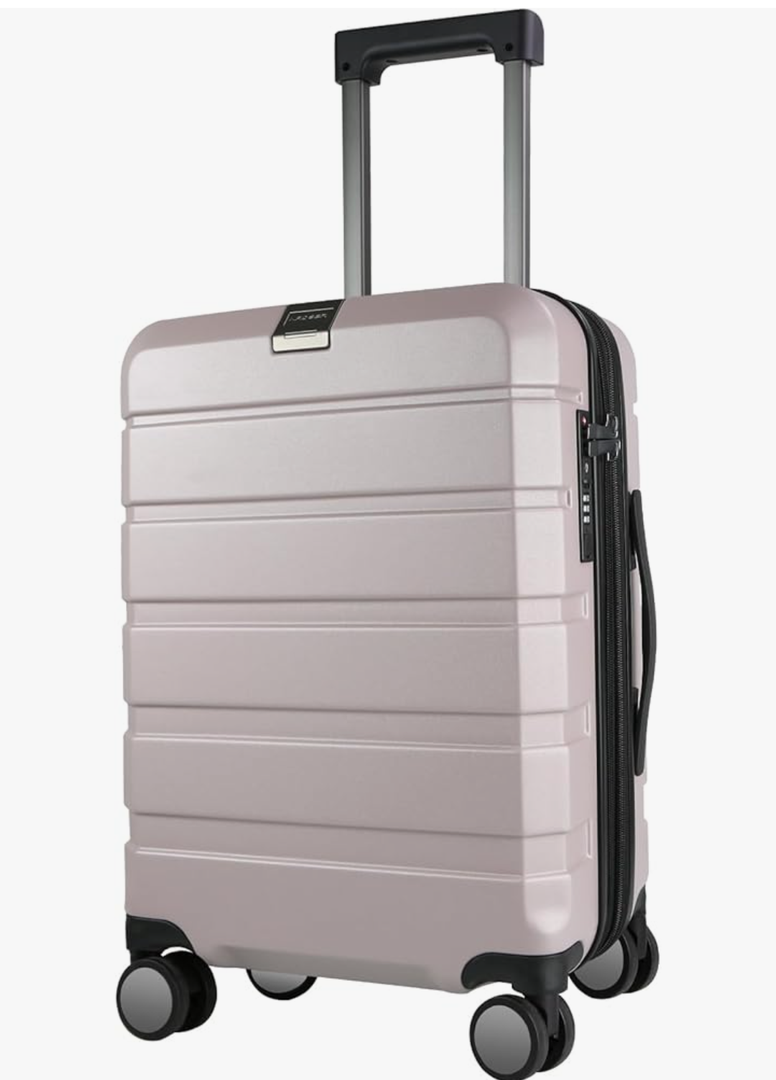 KROSER Hardside Expandable Carry On Luggage with Spinner Wheels & Built-in TSA Lock, Durable Suitcase Rolling Luggage with USB Port, Carry-On 20-Inch, Matte Purple/Pink