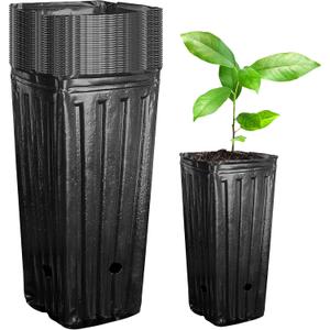 Iceyyyy 20Pcs Tall Tree Pots,Plastic Deep Nursery Treepots,7.8" Tall Seedling Flower Plant Container Pots for Indoor Outdoor Garden Plants (20pcs)