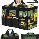 Heavy Duty Tool Bag 16-Inch - 19 Pockets Tool Organizer, Portable Electrician Toolbox W/Soft Handle, Gifts for Him Men Husband Boyfriend Mechanic Engineer Valentines Day, Wide Mouth Tool Box Storage