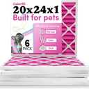 Colorfil 20x24x1 Air Filter (6-Pack) | Made in the USA | Color Changing | Remove Cat and Dog Odor | MERV 8 for Pet Hair Dander and Dust | 19.5"x23.5"x0.75" Exact Size