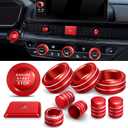 Polodunn for Honda Civic 2022-2026 Accessories, CRV 2023-2026 & Acura Ingetra 2023-2025 (Fit 9" Screen/ 1 Audio Knob), 11pcs Knob Cover Kit - Hazard Light, Push Start, Audio, AC & Air Vent (Red)