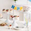HBlife 3-PCS White Cake Stand Set (8"/10"/12" Plate) for 6-10 Inch Cakes, Perfect Dessert Table Display Set, Cupcake&Cake Stands for Party, Wedding, Birthday, Baby Shower, Anniversary (Metal)