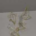 4 Pcs Geometric Himmeli Air Plant Holders - Metal Tillandsia Display Hangers with Chains, 2 Sizes (Small & Large) - Gold Home Decor, Housewarming Gift, Boho Wall or Ceiling Hanging Planter