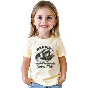 Toddler Cowgirl Shirt for Girls Western Shirts Cow Girl Clothes Horse Graphic Tee Short Sleeve Cotton Summer Outfit 2-8 Years