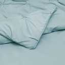 Amazon Basics 3-Piece Soft, Lightweight All-Season Down-Alternative Comforter Bedding Set, Pinch Pleat Design with Piped Edges, Full/Queen, Spa Blue