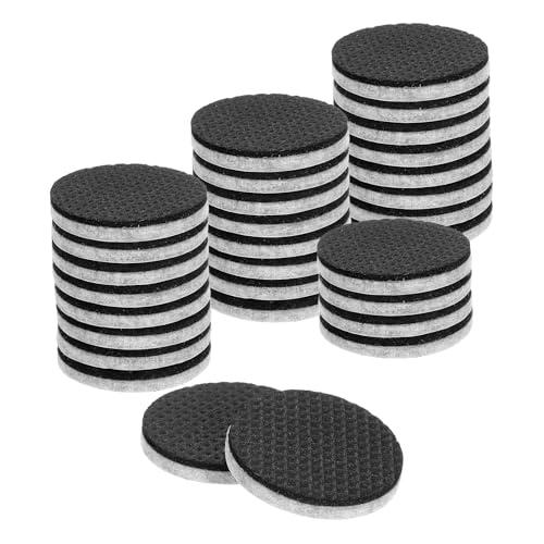 uxcell 30 Pcs Felt & EVA Furniture Pads, 1 3/8" (35mm) Round Furniture Feet Wood Floor Protectors Self Adhesive for Protecting Hardwood Floors, Table Legs and Chair Legs, Gray+Black