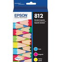 Epson T812 Cyan/Magenta/Yellow Standard Yield Ink Cartridge, 3/Pack