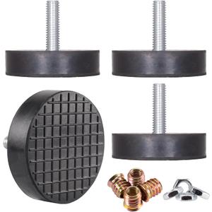 M8 Rubber Adjustable Leveling Feet Heavy Duty, 2" Base Dia Furniture Levelers for Table Chair Cabinet Sofa (1600LBs, 4 Pack, Black)