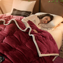 Super Soft Throw Blanket Ivory Premium Silky Flannel Fleece 3D Checkered Lightweight Bed Blanket All Season Use (Red, 91"x80")
