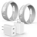 45W Apple 17 16 15 Fast USB C Charge Block, 2-Pack Apple Charger Plug & 10FT Long USB C Cable Cords,iPhone 17 Charger Fast Charging,Compatible with iPhone 17/16/15/Air/Pro/Pro Max/e/Plus/iPad/AirPods