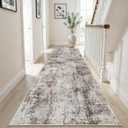 Hallway Runner Rug 2x8 Washable: Entryway Runners Rugs Non Slip Easy-to-Clean - Soft Living Room Bedroom Carpet - Thin Low Pile Printed Floor Mat for Dining Room Beige Brown