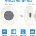 Waterproof Bluetooth Shower Speaker Portable Wireless Water-Resistant Speaker Suction Cup,Built-in Mic Gifts for Kids Speakerphone for iPhone Phone Tablet Bathroom Kitchen - White
