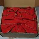 JOYIN 12 PCS Christmas Red Velvet Bows 14" x 12", Large Xmas Golden Edged Red Velvet Bow Tree Decor for Christmas Home Wreath Decoration