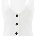 V VOCNI Suit Vest for Women Waistcoat Vintage Steampunk Dressy Casual Racerback Vest Jacket (White, XL)
