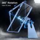 JETech Rotating Case for Samsung Galaxy Tab S10 Lite / S10 FE / S9 FE 10.9-Inch / S9 11-Inch with S Pen Holder, 360 Degree Rotation Protective Stand Cover Clear Back, Auto Wake/Sleep (Blue)