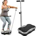 Lifepro TrimLite Vibration Plate Exercise Machine with Handlebars  Whole Body Vibration Platform for Lymphatic Drainage & Weight Loss  99 Speed Levels, Bluetooth Speaker, Resistance Bands & Remote (Gray)