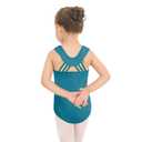Phineein Girls Sleeveless Ballet Gymnastics Leotards - Kids Athletic Tape Back Dancewear Unitards (4-5 years, Teal)