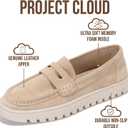 Project Cloud 100% Genuine Leather Loafers for Women – Memory Foam Insoles Slip On Shoes for Women – Lightweight Womens Shoes – Non Slip Womens Loafers (Filide1, Nude, 8)