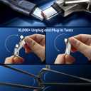 2 x SHEZI 4-in-1 [Upgraded] USB C Cable 10FT Compatible with Lightning Cable 90 Degree, Long Fast Charging Flat Nylon Braided for iPhone 16/15 Charger Cord, Multi Charging Combo with L/USB C/USB A Ports (Grey)