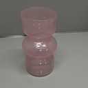 BLOFLO Pink Transparent Glass Hydroponic Vase, 7Inches Colored Glass Vase for Flower, Modern Geometric Three-Layer Floral Vases for Home Office Wedding Table Dcor(Pink)