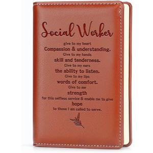 JOHSBYD Social Worker Gifts for Women Men Social Worker Quote Leather Notebook Retirement Appreciation Gifts for Social Worker Coworkers Friends (social worker give to),