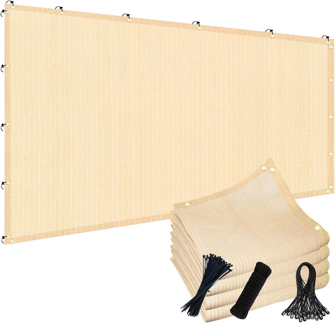90% 8x10ft Sun Shade Cloth for Outdoor Deck Backyard Patio Garden Pergola Cover Canopy Beige