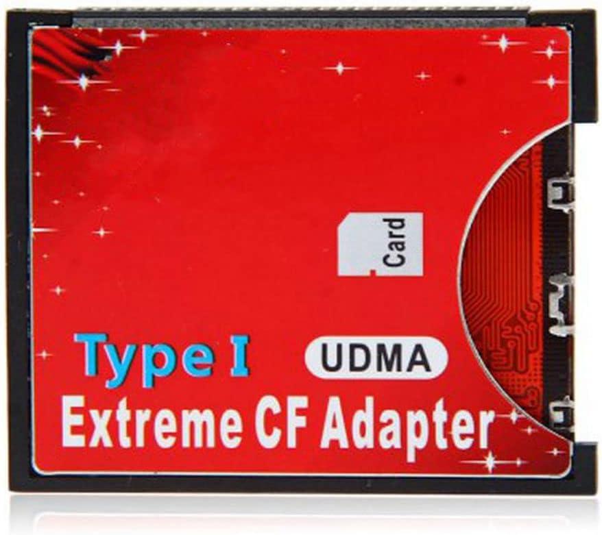ChenYang SD SDHC SDXC to CF Type I Compact Flash Memory Card Adapter Reader Support16/32/64/128/256GB CF to SD Card Converter (Red)