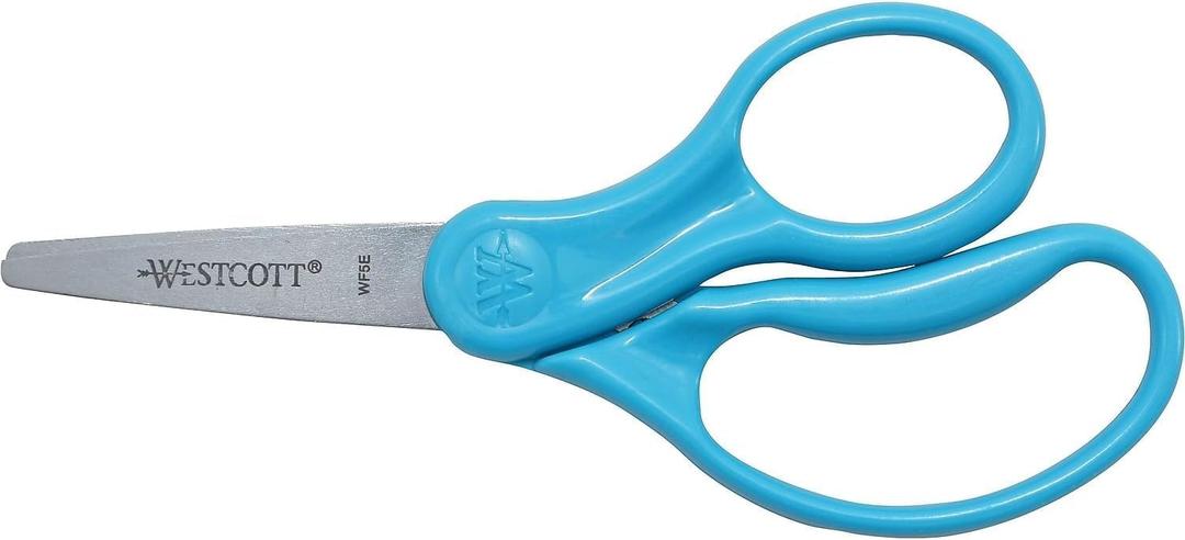 Westcott Kids Scissors, Pointed, Back to School, Classroom Supplies, 5-Inch, Color Varies, Pack of 1 (13131)
