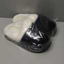 Women's Fur Snow Slippers Winter Home Plush Shoes EVA Light Living Room Boots(Black,40-41)