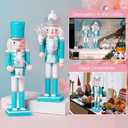 12" Christmas Decorations Nutcracker Ornaments,Traditional Wooden Nutcracker Figures Soldier,Festive Collectible Christmas Nutcracker Doll Gift forTable Desktop Fireplace2 PCS